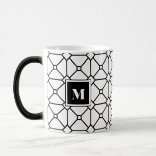 Mug Magique Monogramme géométrique noir et blanc