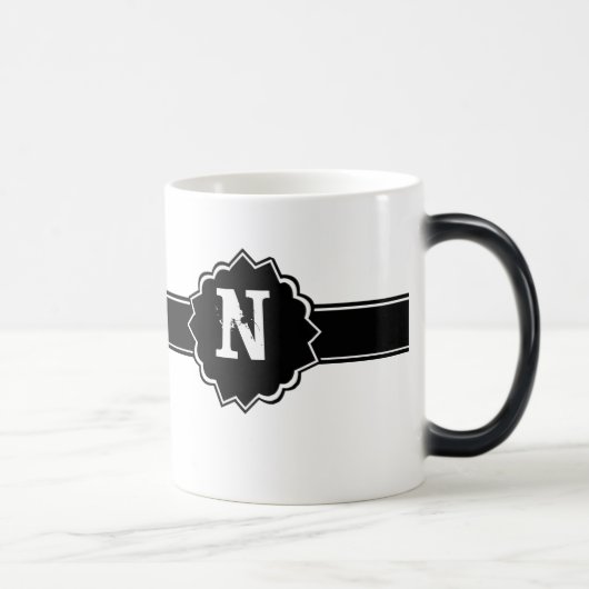 Mug Magique Monogramme noir blanc (Droite)