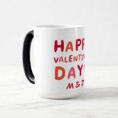 Mug Magique Monogramme personnalisé Heureuse Sainte-Valentin (Devant gauche)
