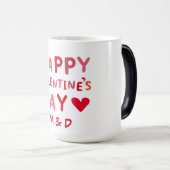 Mug Magique Monogramme personnalisé Heureuse Sainte-Valentin (Devant droit)