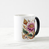 Mug Magique Morphage de la fleur motif thaïlandaise (Devant droit)