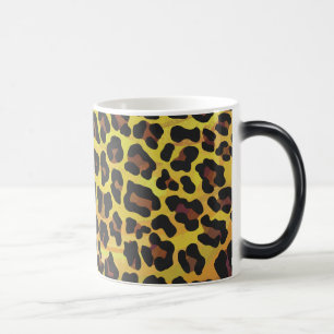 Mug Magique Morphage d'impression Brown et jaune léopard