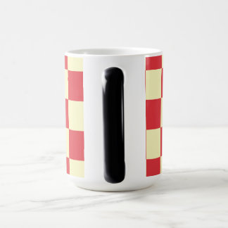 Mug Magique Motif à carreaux rouge et crème vintage