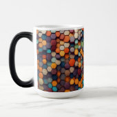 Mug Magique Motif Abstrait Hexagonal Prism - Morphage couleur (Gauche)