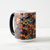Mug Magique Motif Abstrait Hexagonal Prism - Morphage couleur (Devant gauche)