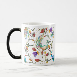 Mug Magique Motif au paon et fleurs paon