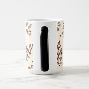 Mug Magique Motif botanique délicat de feuillage à la crème