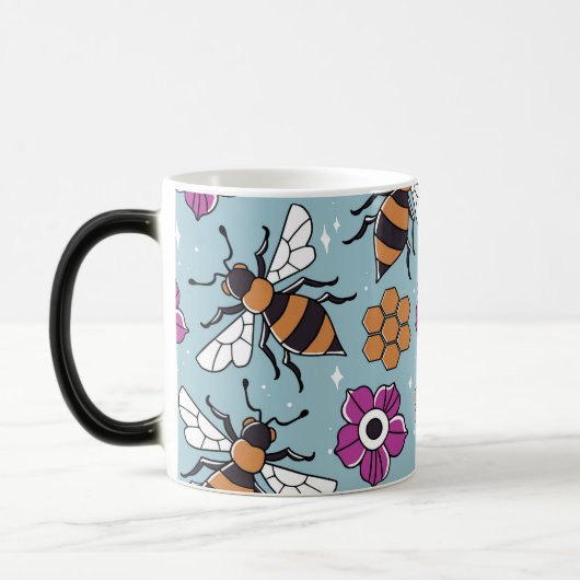 Mug Magique Motif d'abeilles de miel doux (Gauche)