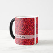 Mug Magique Motif damassé rouge (Devant gauche)