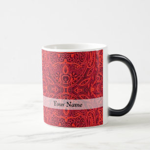 Mug Magique Motif damassé rouge