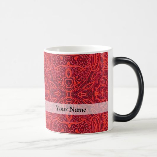 Mug Magique Motif damassé rouge (Droite)