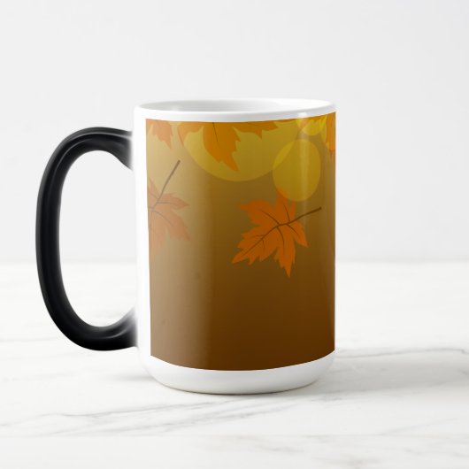 Mug Magique Motif d'automne avec feuilles d'érable en chute et (Gauche)