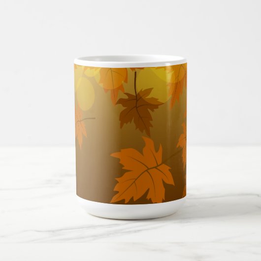 Mug Magique Motif d'automne avec feuilles d'érable en chute et (Centre)