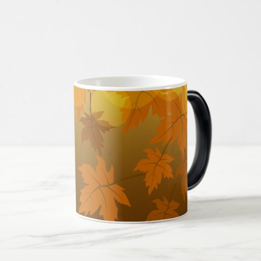 Mug Magique Motif d'automne avec feuilles d'érable en chute et (Devant droit)
