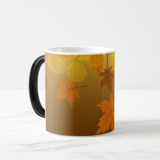 Mug Magique Motif d'automne avec feuilles d'érable en chute et (Devant gauche)