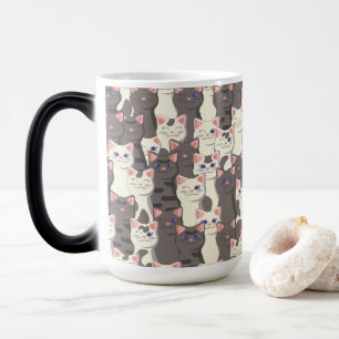 Mug Magique Motif de chats blancs et gris