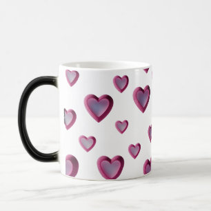 Mug Magique motif de coeur rose 3D - Romantique