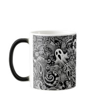 Motif de doodle Halloween complexe avec Symbo fonc