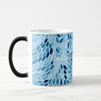 Mug Magique Motif de pétales en mosaïque bleue