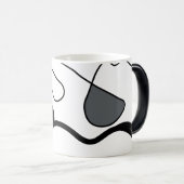Mug Magique Motif de rétention : Abstrait noir, blanc, gris et (Devant droit)
