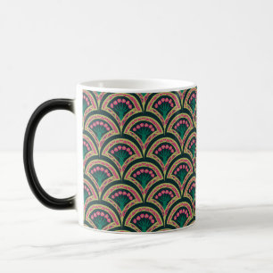 Mug Magique Motif de ventilateur floral rose et vert