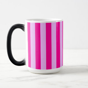 Mug Magique Motif en bande rose et magenta