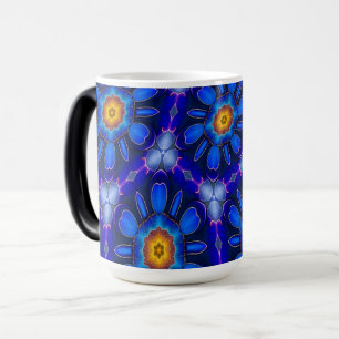 Mug Magique Motif Fleurs bleues Abstraites