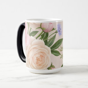 Mug Magique Motif floral de jardin de roses aux teintes romant