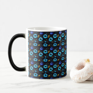 Mug Magique Motif floral fleurs bleues