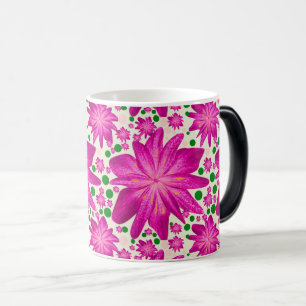 Mug Magique Motif floral rose vif sans couture