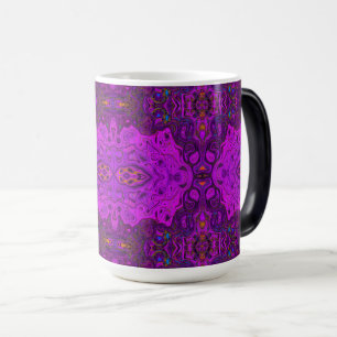 Mug Magique Motif Groovy Magenta et Noir Abstrait