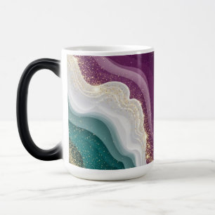 Mug Magique Motif Marbre Pailleté Or Luxe