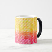 Mug Magique Motif plaid dégradé jaune rouge (Devant droit)