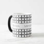 Mug Magique Motif Rotin Noir et Blanc Moderne Personnalisé (Devant gauche)
