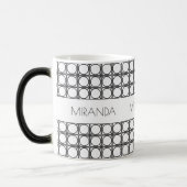 Mug Magique Motif Rotin Noir et Blanc Moderne Personnalisé (Gauche)