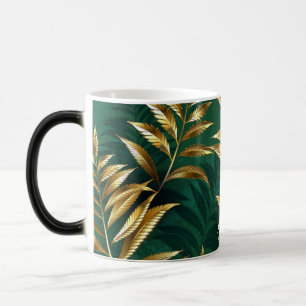 Mug Magique Motif sans couture avec des fougères dorées