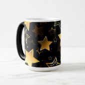 Mug Magique Motif sans couture avec étoiles d'or (Devant gauche)