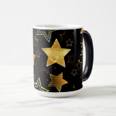 Mug Magique Motif sans couture avec étoiles d'or (Devant droit)