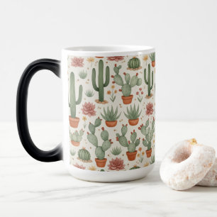 Mug Magique Motif sans couture de cactus de désert succulent