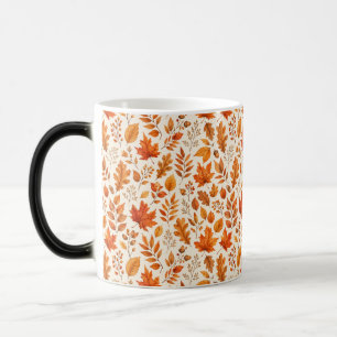 Mug Magique Motif sans couture de feuilles d'automne chaudes