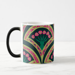 Mug Magique motif vert en forme de coque
