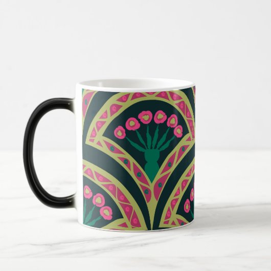 Mug Magique motif vert en forme de coque (Gauche)