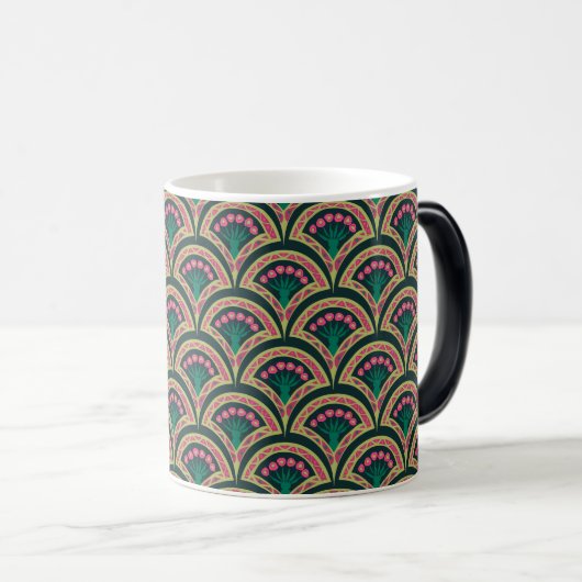 Mug Magique motif vert en forme de coquille (Devant droit)