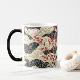 Mug Magique Motif vintage Oriental à feuille rouge