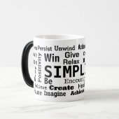 Mug Magique Motivation Mot Cloud sur blanc (Devant gauche)
