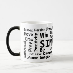 Mug Magique Motivation Mot Cloud sur blanc