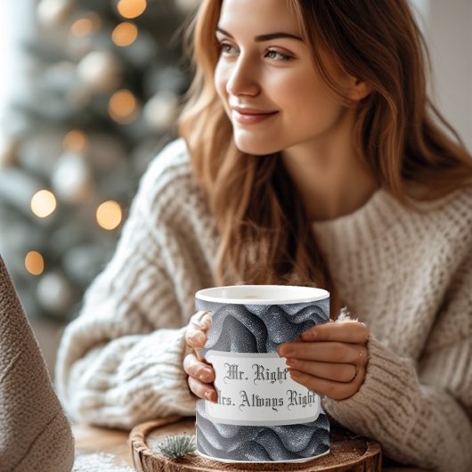 Mug Magique Mr Right & Mrs Always Right Silver Bling Luxe Glam