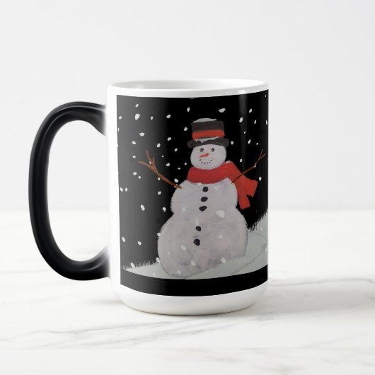 Mug Magique Mug. Neiges dans la neige nocturne (Gauche)