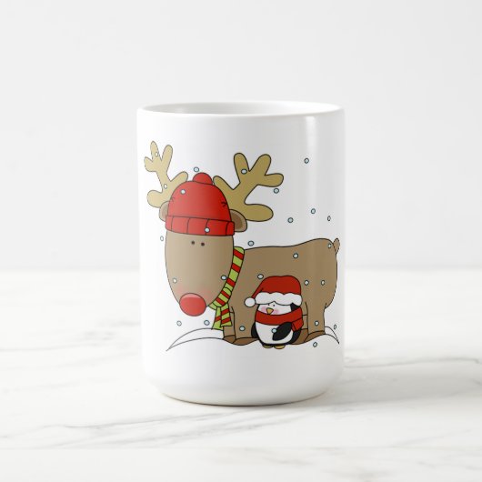 Mug Magique Mug/Reindeer et Penguin de Noël (Centre)