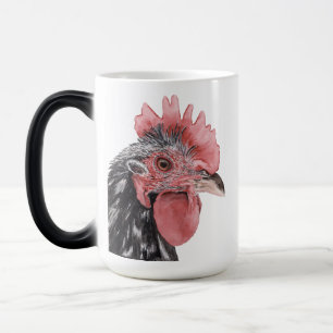 Mug Magique Musique à coq noir gras aquarelle